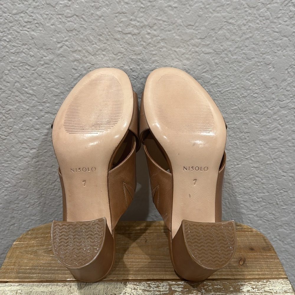 Nisolo Carina Almond Leather Cross Strap Mule Size 7 - Picture 7 of 7